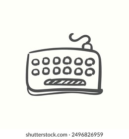 keyboard icon, isolated handdrawn icon theme gadget