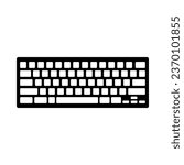 keyboard icon isolated on white background, wireless simple symbol, flat vector illustration for website design, mobile app