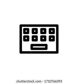 Keyboard Icon, isolated on white. User Interface Outline Icon.
