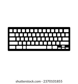 keyboard icon isolated on white background, wireless simple symbol, flat vector illustration for website design, mobile app