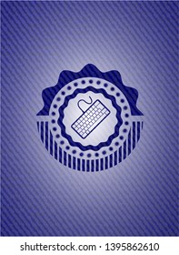 keyboard icon with jean texture