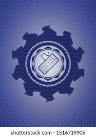 keyboard icon with jean texture