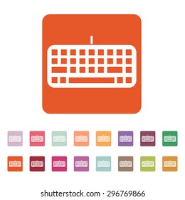 The keyboard icon. Keypad and input, typing, communication symbol. Flat Vector illustration. Button Set