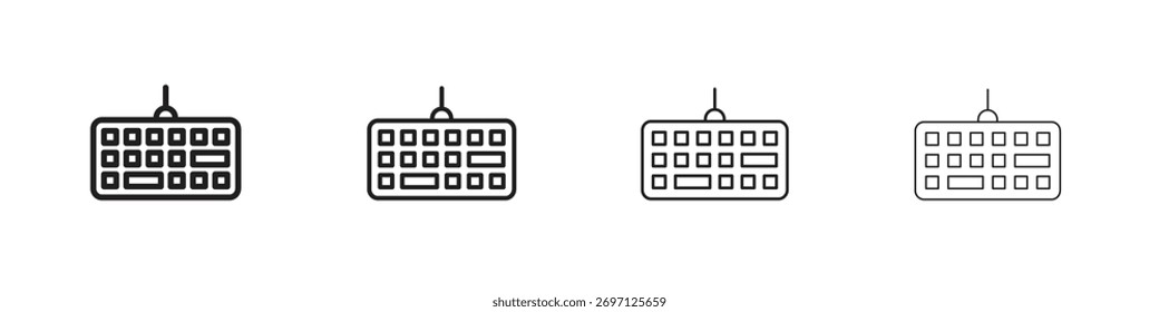 Keyboard icon line design. thin line vector icon set.