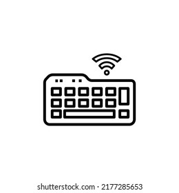 Icono de teclado en estilo de línea