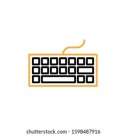 Keyboard icon. Line and two colour design template