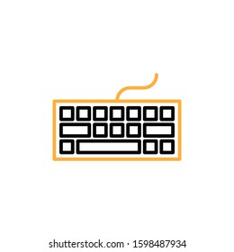 Keyboard icon. Line and two colour design template