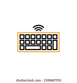 Keyboard icon. Line and two colour design template