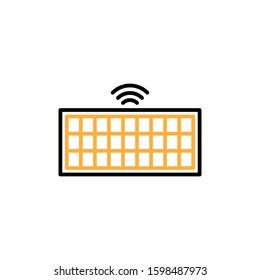 Keyboard icon. Line and two colour design template