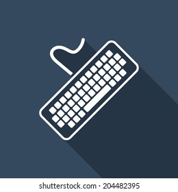 keyboard icon with long shadow