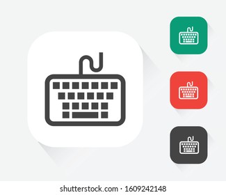 Keyboard icon with long shadow. Flat style