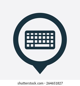 Keyboard Icon Map Pin On White: vector de stock (libre de regalías ...