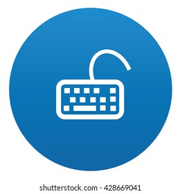 Keyboard icon on blue button,vector