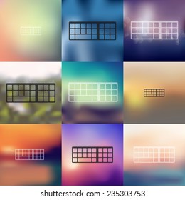keyboard icon on blurred background