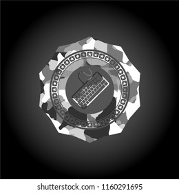 keyboard icon on grey camo texture