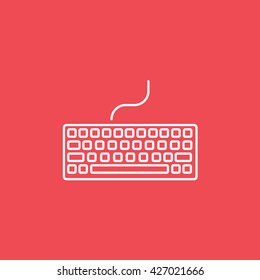 Keyboard Icon On Red Background