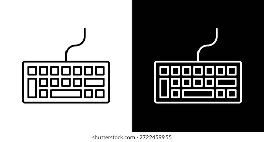 Ícone de teclado contorno e vetor linear. ícone de contorno e ilustração