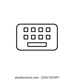 Icono de teclado Conjunto de contorno en color blanco y negro