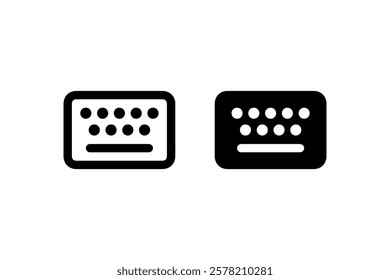 Keyboard Icon in Outline and Solid Styles vector