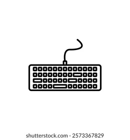 Keyboard icon Outline thin set