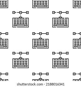 keyboard icon pattern. Seamless keyboard pattern on white background.