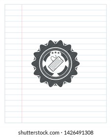 keyboard icon penciled. Vector Illustration. Detailed.