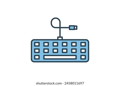 keyboard icon. icon related to computer. suitable for web site, app, user interfaces, printable etc. flat line icon style. simple vector design editable