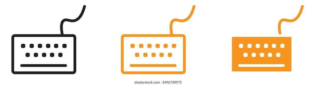 Keyboard Icon Set Computer Input Device Illustrations for Technology and Office