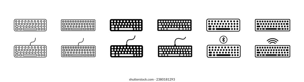 Keyboard icon set. Computer keyboard sign. Keyboard layout icon