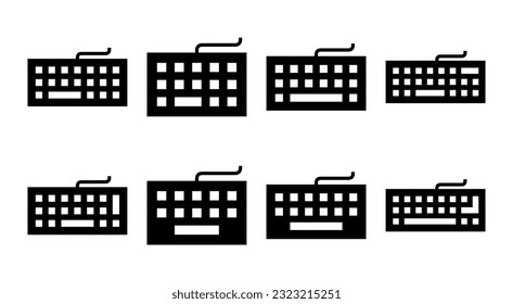 Keyboard icon set illustration. keyboard sign and symbol