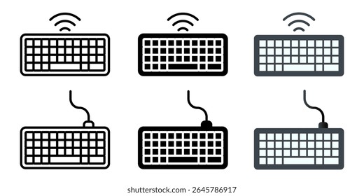 Conjunto de ícones do teclado. para conceito móvel e web design em fundo branco. ilustração vetorial