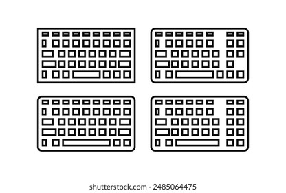 keyboard icon set outline style design template