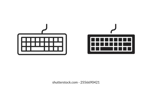 Keyboard icon set in Thin line black color.