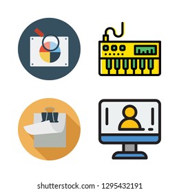 keyboard icon set. vector set about computer, clipboard, rgb and piano icons set.