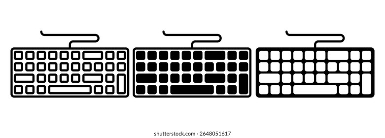 Keyboard icon set. Vector illustration.