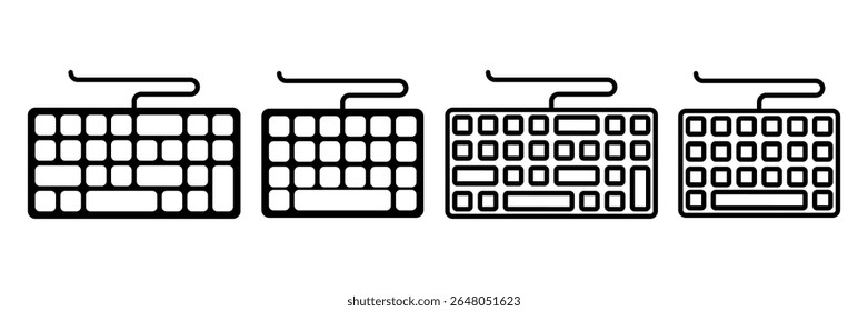 Conjunto de iconos de teclado. Ilustración vectorial.