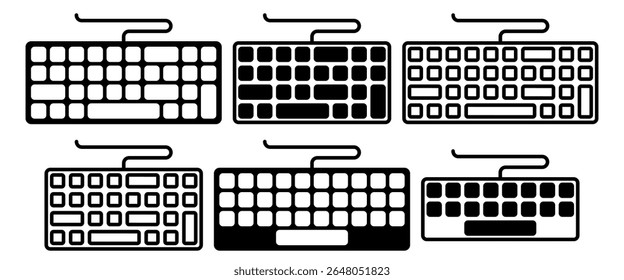 Keyboard icon set. Vector illustration.