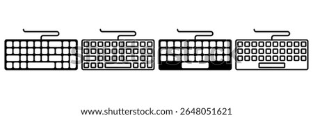 Keyboard icon set. Vector illustration.