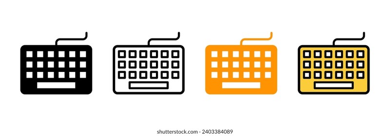 Vektorgrafik mit Symbolsatz für Tastatur. Tastaturzeichen und -zeichen