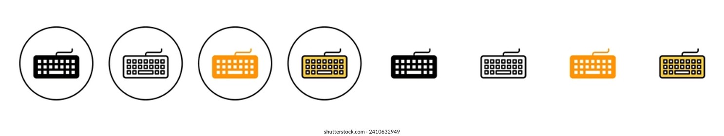 Vector de conjunto de iconos de teclado. signo de teclado y símbolo