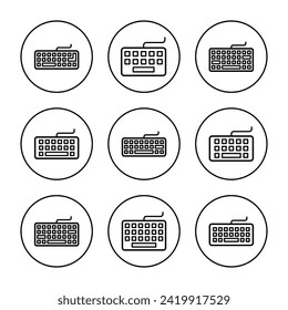 Keyboard icon set vector. keyboard sign and symbol
