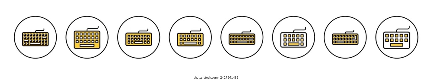 Icono de teclado vectorial establecido. signo y símbolo de teclado