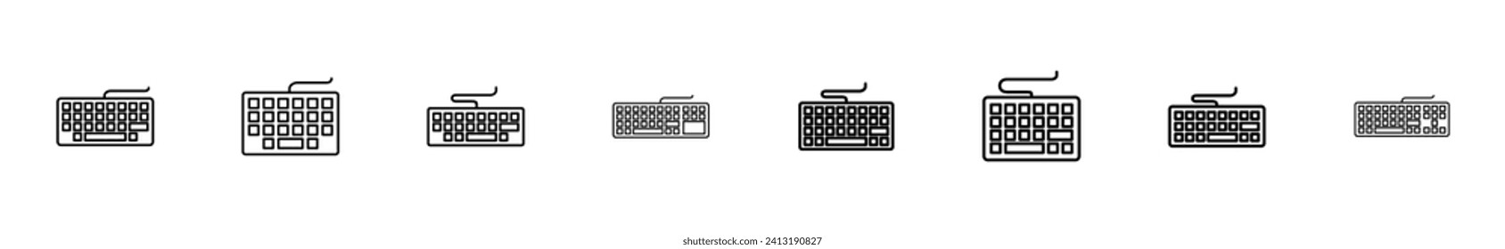 Keyboard icon set. keyboard vector symbol