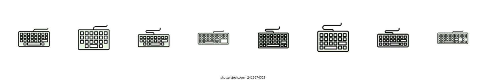 Keyboard icon set. keyboard vector symbol