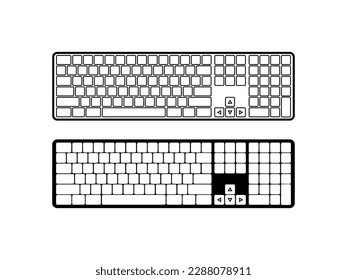 Juego de iconos de teclado.símbolo vector de teclado, icono de flecha, puntero.Plantilla de vector Diseño plano Ilustración de diseño.Símbolo vector en estilo plano de moda sobre fondo blanco.icono vector para aplicaciones y sitios web.