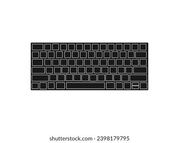 Keyboard icon sign for application, mobile phone and websites. Vector illustration. flat sign for mobile concept and web design. vector sign, silhouette pictogram isolated on white background. EPS 10.