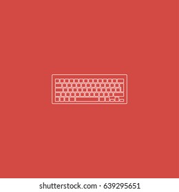 keyboard icon. sign design. red background