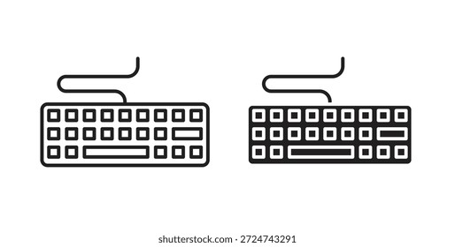 Ícone de teclado vetores simples em preto, adequado para projetos