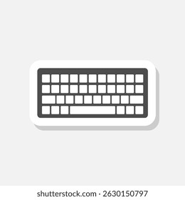 Tastatursymbolaufkleber einzeln auf grauem Hintergrund