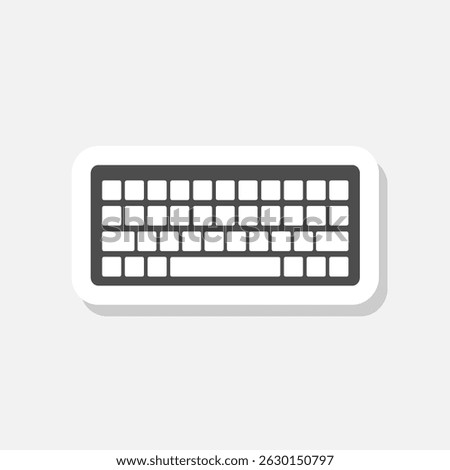 Keyboard icon sticker isolated on gray background